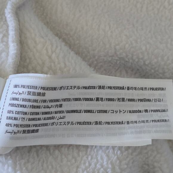 Abercrombie & Fitch XS Quilted Fleece Pullover Pink Cream Snap Cozy Loungewear - Picture 9 of 9